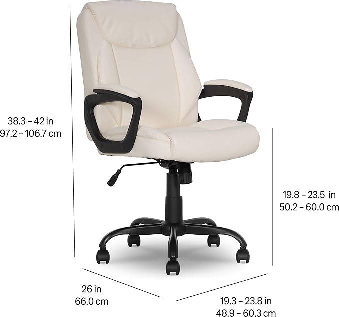 Amazon Basics Classic Puresoft PU Padded Mid-Back Office Chair