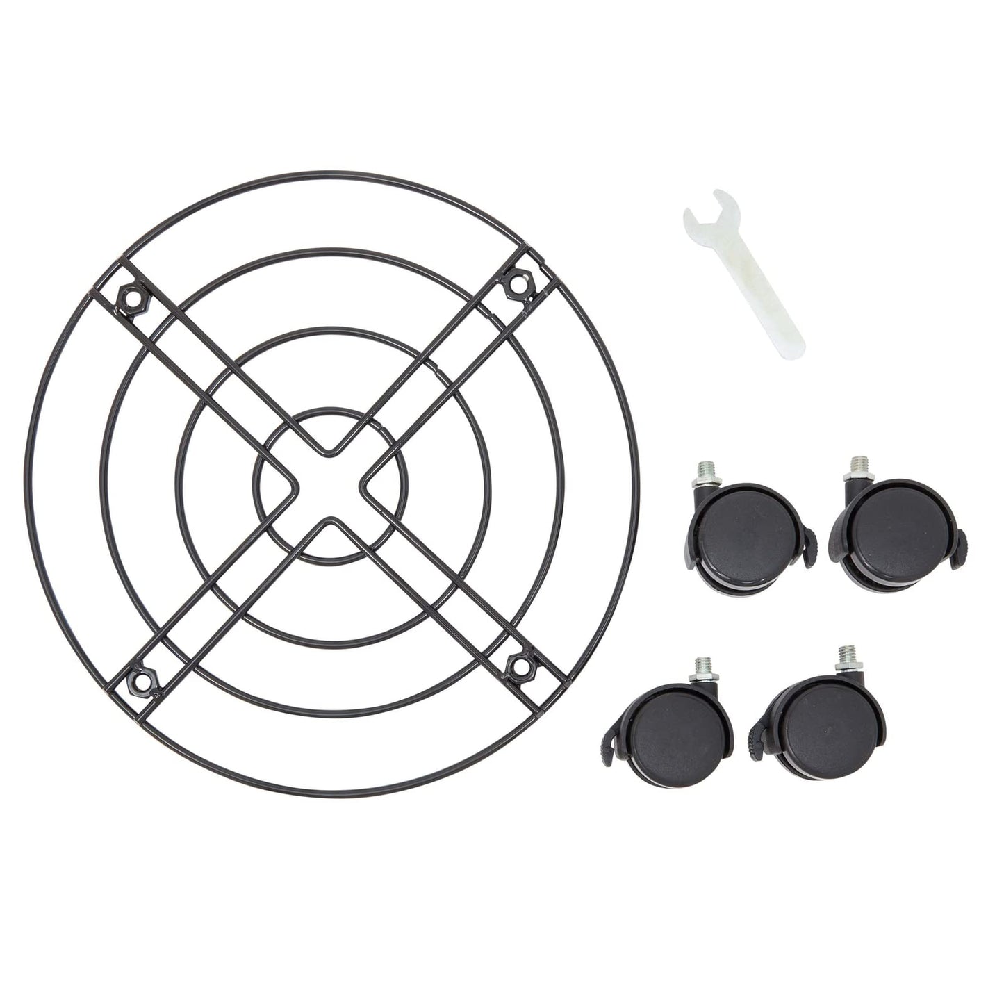 Bright Creations Plant Stand with Wheels - 10.6 in Diameter, Black, Pack of 4, Modern - Metal Rolling Plant Stand Base with 360-Degree Rotation & Locking Casters for Indoor & Outdoor Planter Pots