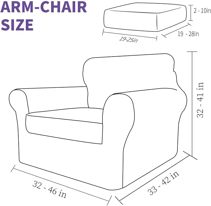 ZNSAYOTX 2 Piece Chair Covers for Living Room