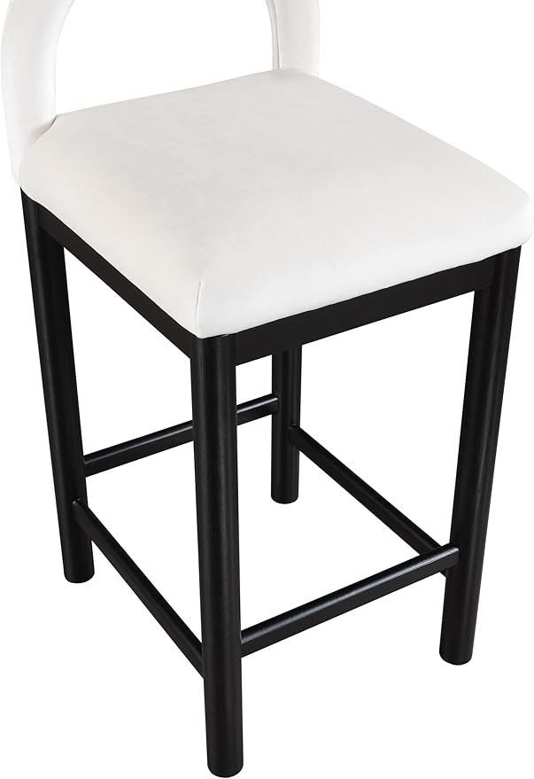 Meridian Furniture 11035Cream-C Conrad Collection Art Deco Counter Stool
