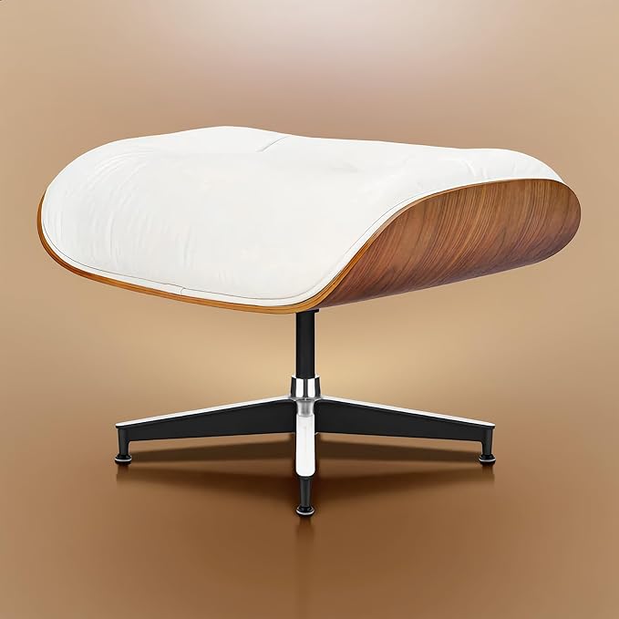 Top Grain Leather, Mid Century Chaise Lounge Chair and Ottoman, Reading Chair