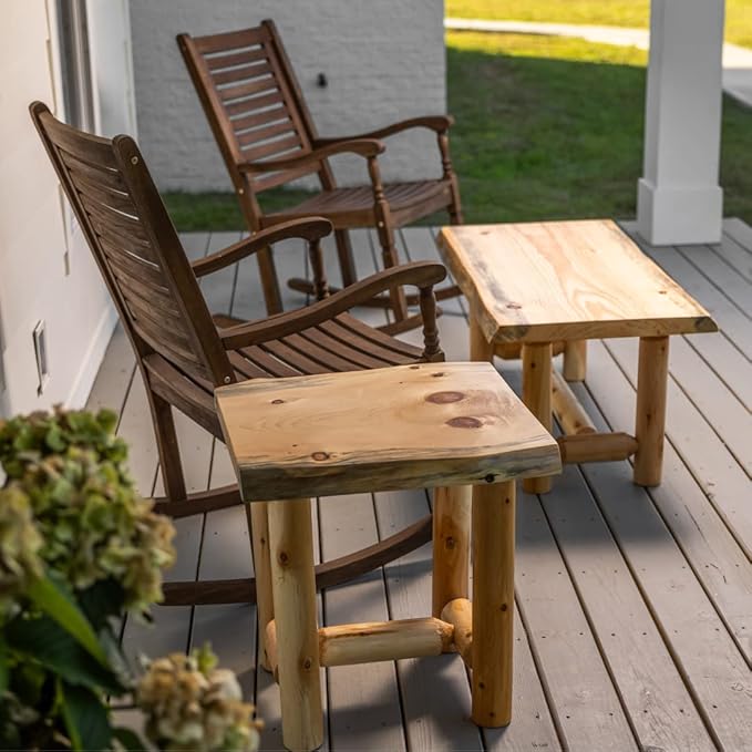 Log Pine and Cedar End Table