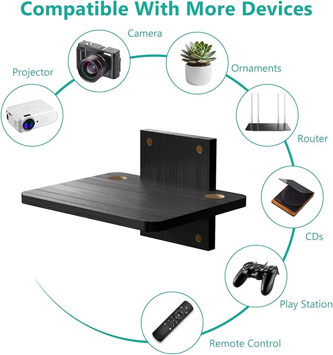 WALI Floating TV Shelf, 1 Tier Projector Shelf