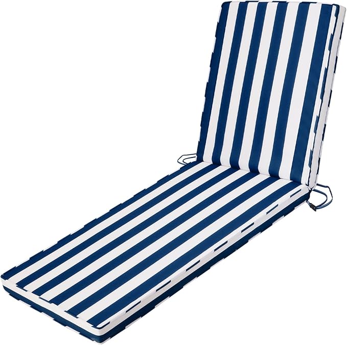 Outdoor Chaise Lounge Cushions for Patio, Waterproof Replacement Seat Cushions