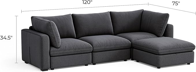 LINSY HOME Oversized Modular Sectional Sofa, 3 Seat Sofa Couches