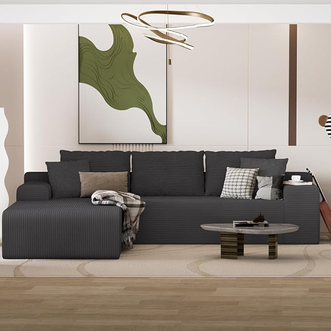 96" L Shaped Modular Sectional Sofa, Boneless Cloud Couch