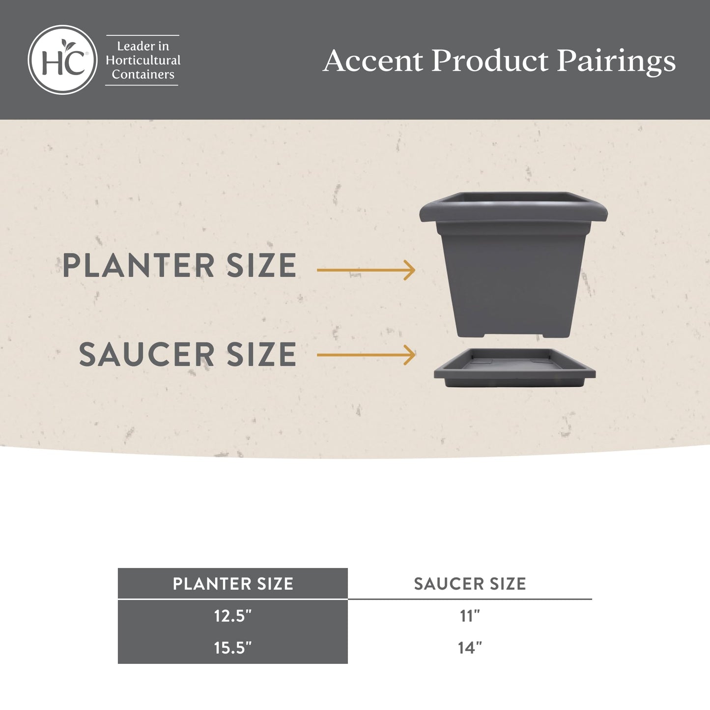 Accent Square Planter - The HC Companies 15.5-Inch Large Square Flower Box Planter for Indoor & Outdoor Flowers/Plants, Pairs w/ 15.5" Clay Accent Saucer SRO15500E35 Clay (ROS15500E35)