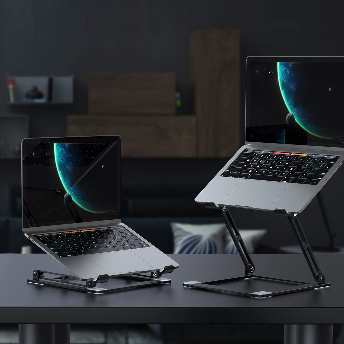 VIGLT Laptop Stand for Desk, Adjustable Laptop Stand Holder Portable Laptop Riser with Multi-Angle Height Adjustable Computer Stand for MacBook Air/Pro and More Notebooks 10-17.3"-Black