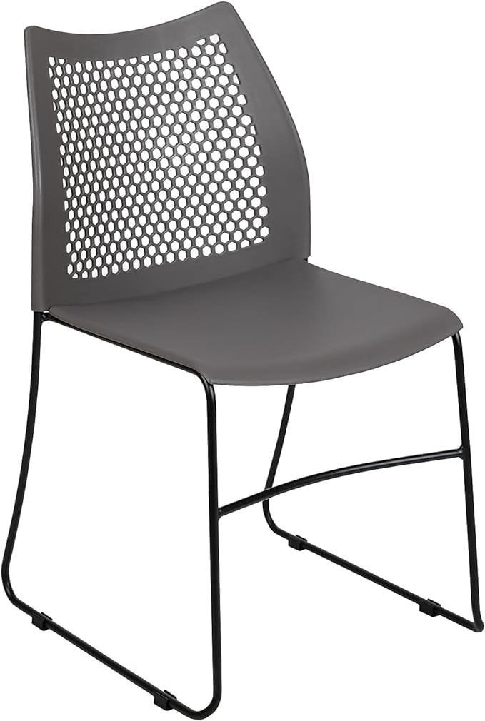 Flash Furniture HERCULES Series 661 lb. Capacity Gray Stack Chair