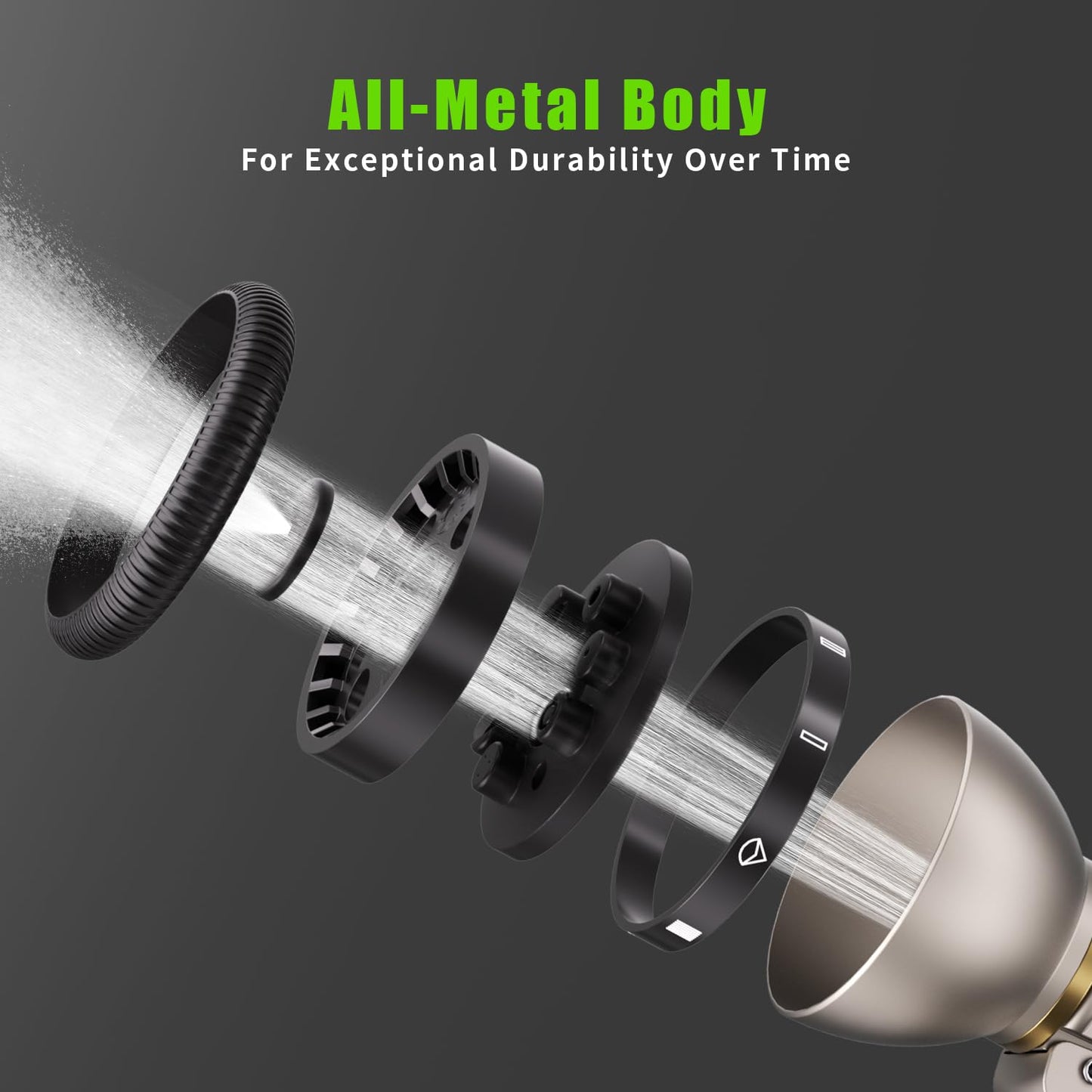Besiter Garden Nozzle Sprayer, High Pressure Metal Water Hose Sprayer with 9 Watering Patterns, Heavy Duty Sprayer for Washing Cars, Watering Plants, Cleaning Yard & Showering Pets (Black)