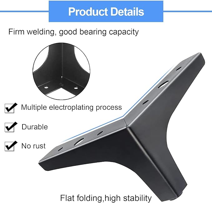 AODIOU Furniture Legs Modern Feet: Couch Legs Replacement Set of 8