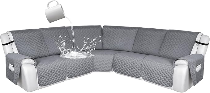 HDCAXKJ 100% Waterproof Reclining Sectional Couch Covers L Shape Recliner Sofa