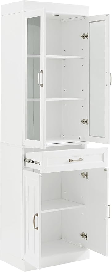 Crosley Furniture Stanton 2-Piece Glass Door Kitchen Storage Pantry Cabinet