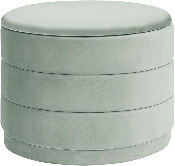 23" Upholstered Round Velvet Ottoman