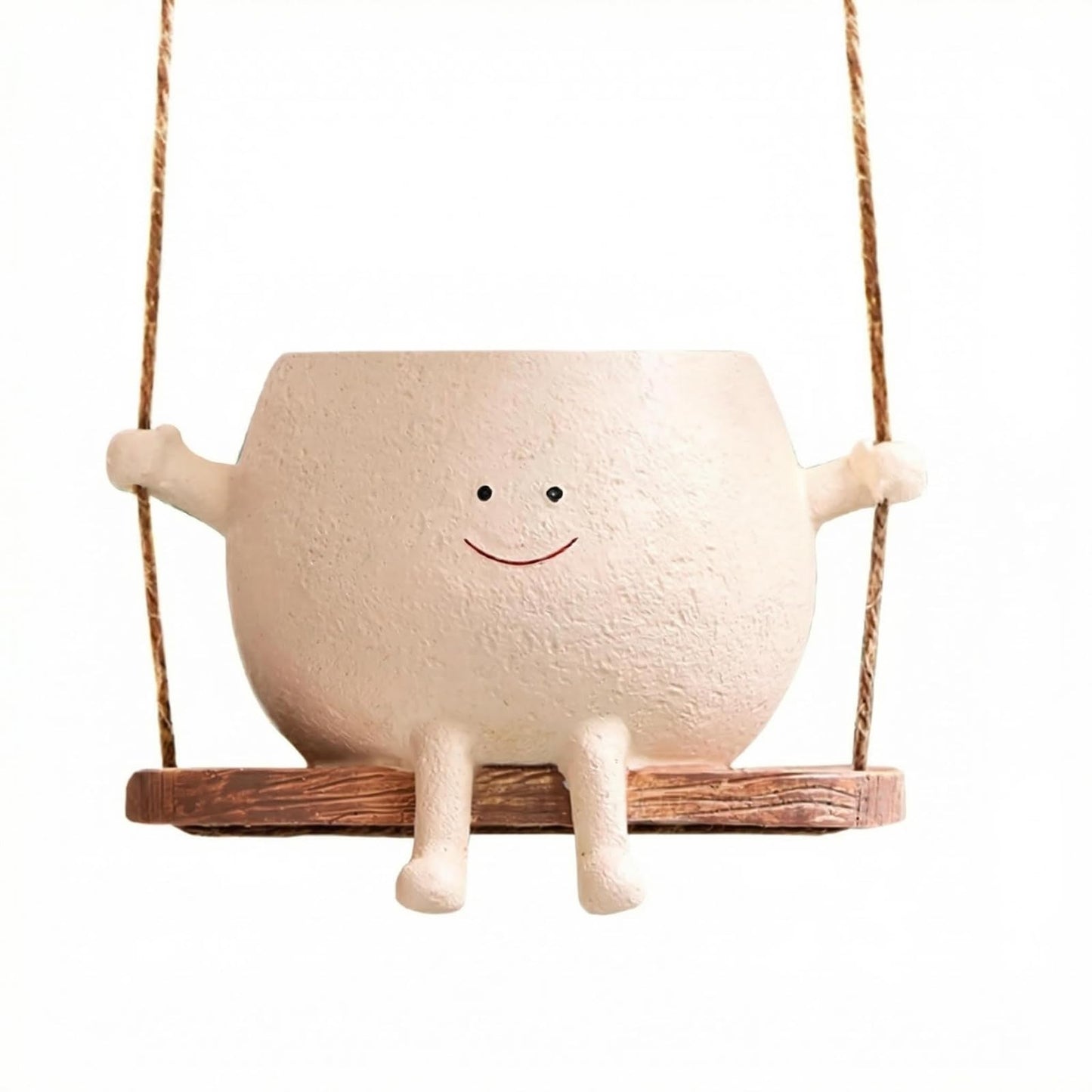 TEARS OF GAIA Hanging Planters for Indoor Plants, Lovely Face Planter Pot Cute Resin Flower Head Planters with Drainage, for Mom, Funny Succulent Plant Lover Gift for Plant Lovers (Small Swing)