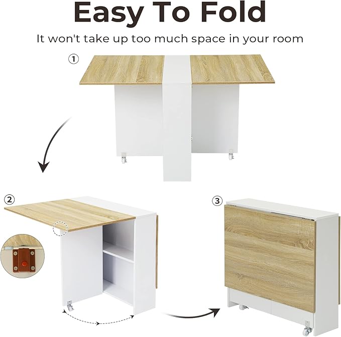Tiptiper Folding Dining, Versatile Dinner Table
