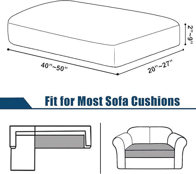 Water Repellent Couch Cushion Cover Loveseat Cover, Stretch Sectional Sofa Seat
