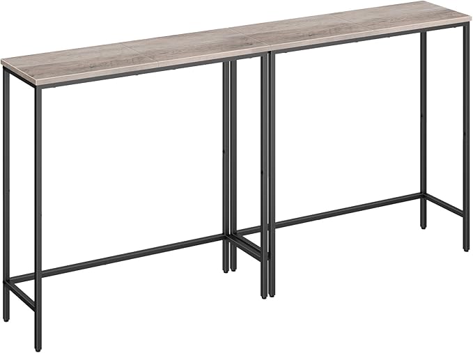 HOOBRO 2 Pack Narrow Console Table, 29.5" Small Entryway Table, Thin Long Sofa