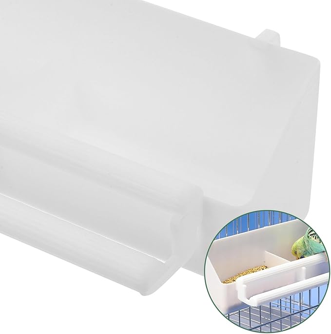 GANAZONO 2pcs Automatic Outdoor Bird Feeder Hanging Bird Seed Tray Anti-Splash Parrot Food Dispenser Suitable for Wild and Parakeets
