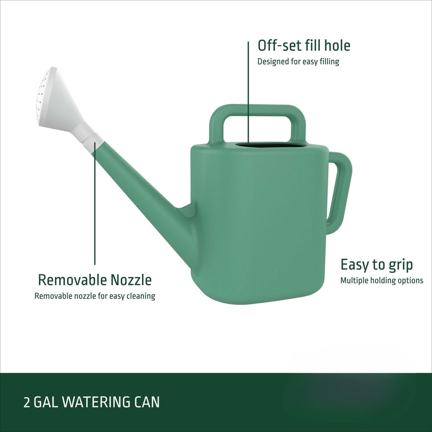 Watering Can 2 Gallon for Indoor Plants, Garden, Outdoor Plant House Flower, Gallon Large Long Spout with Sprinkler Head