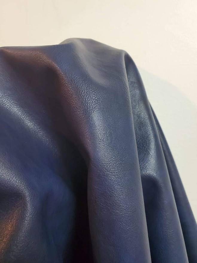 NAT Leathers | Navy Soft Faux Vegan Leather PU | 1 Yard Cut by the Yard |