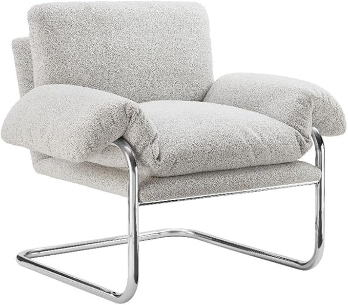 Modway Ansel Boucle Accent Chair in Newsprint