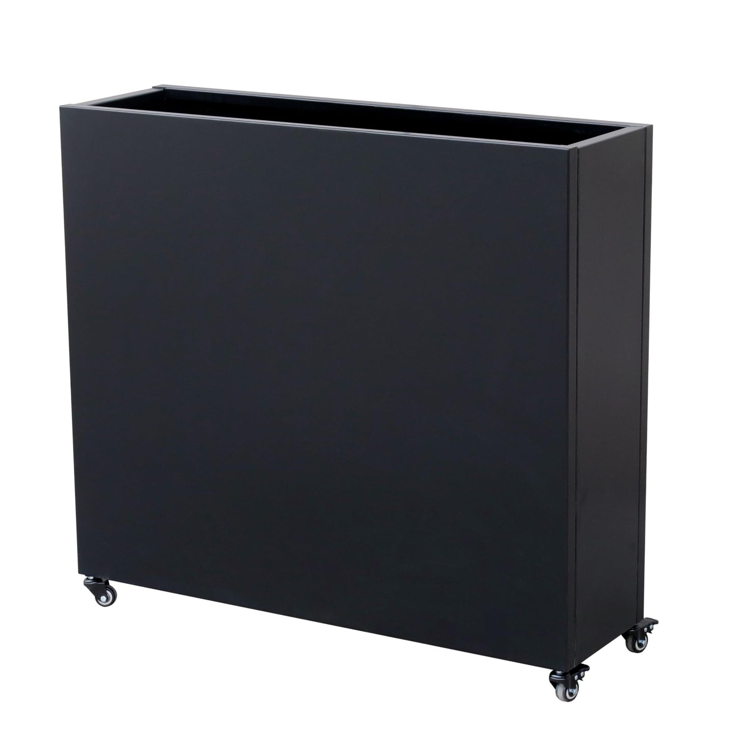 Modern Metal Planter Box with Lockable Wheels (40” x 36” x 12”) – Sleek Indoor/Outdoor Divider for Plants & Flowers – Durable Powder-Coated Steel – Minimalist Design