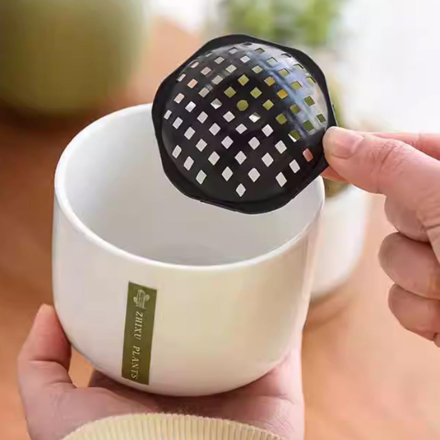 HaoGludi 30 PCS Plant Pots Hole Mesh Pad, 3 Size Ppherical Planter Inserts Bottom Drainage Grid, Breathable Gasket Prevent Prevent Soil Leakage, for Potted Succulent, Black