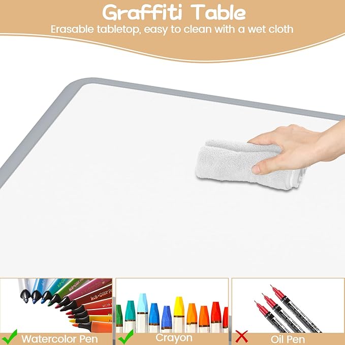 GAOMON Kids Table and 2 Chairs Set