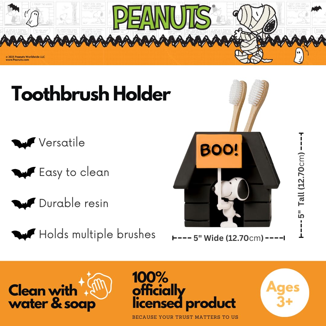 Peanuts Snoopy Halloween Toothbrush Holder - Makeup Brushes/Pens Tumbler, (Official Peanuts Product) by Franco