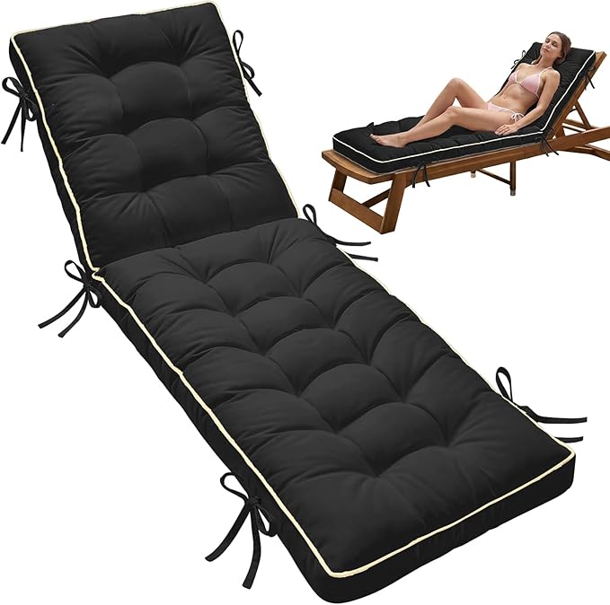 72x21 Inch Folding Chaise Lounge Cushion Quick Dry