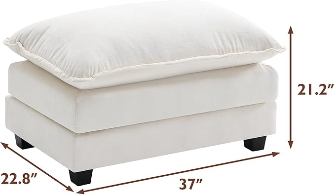 Ihanherry Ottoman for Modular Sectional Cloud Sofa, Chenille Deep Seat Couch