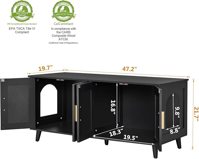 Homhedy Boho Cat Litter Box Enclosure