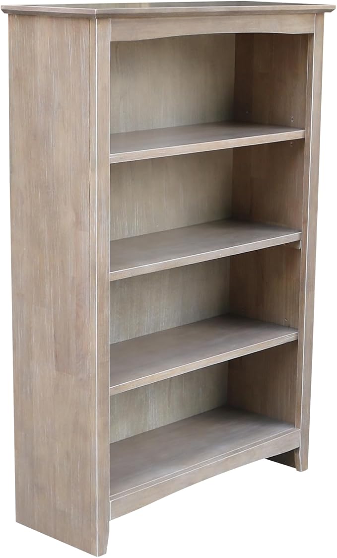 Shaker Solid Wood Bookcase, Washed Gray Taupe