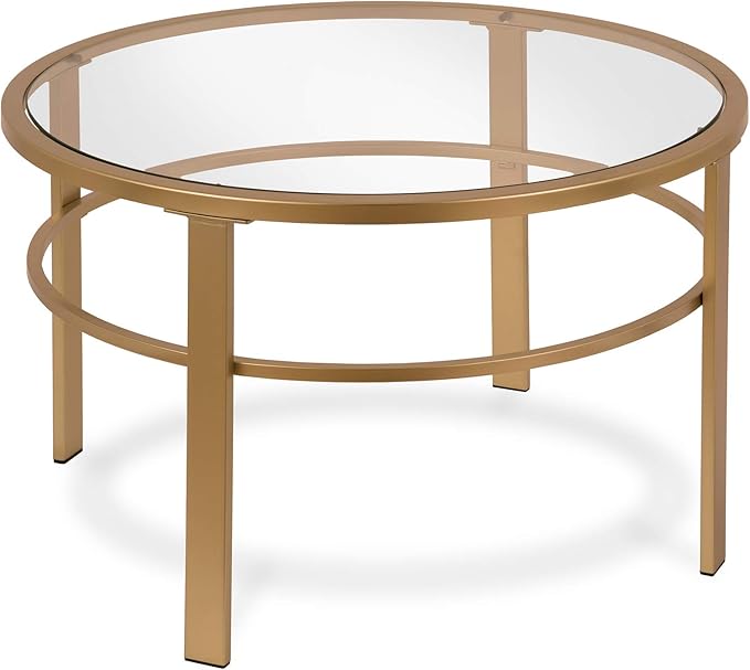 Henn&Hart Round Nested Coffee Table in Brass, Coffee Table coffee tables