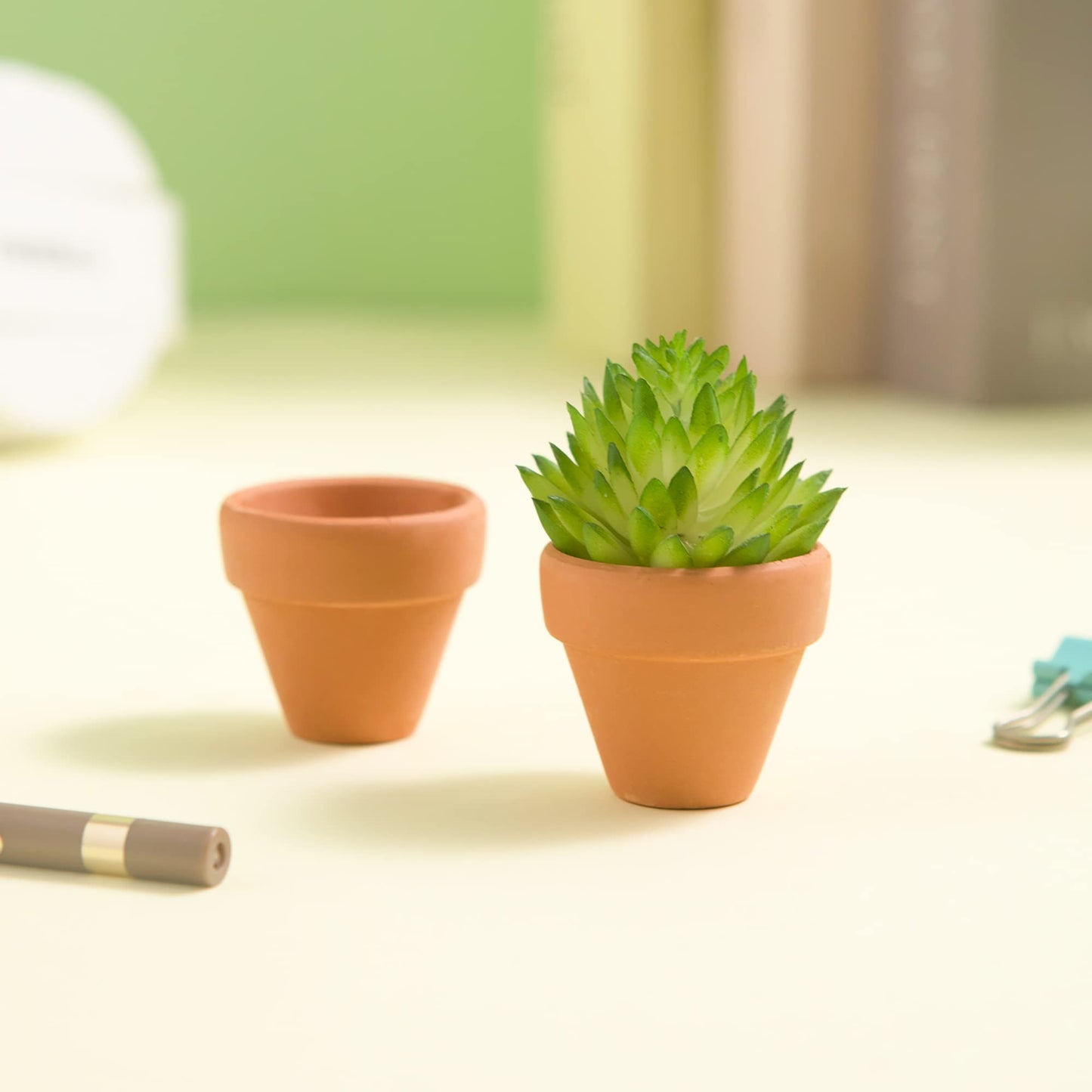 Fcacti Mini Terracotta Pots with Drainage Holes-1.2 inches Succulent Cactus Nursery Planter,Tiny Clay Nursery Pots for Tiny Cactus Herb lithop,Home Garden Table DIY Hand Craft Gift Decoration-100 Pack