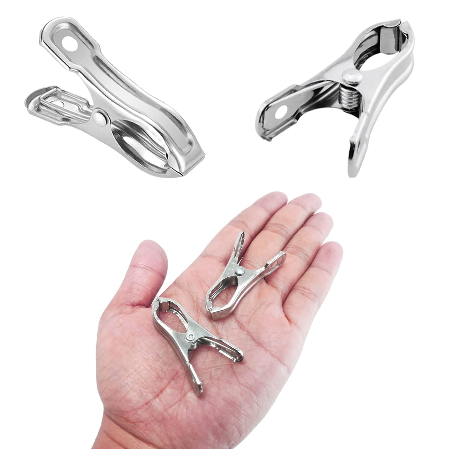 Samhopo 40 PCS Garden Clips, Greenhouse Clamps Made of Stainless Steel, Greenhouse Clips for Netting, Have a Strong Grip to Hold Down the Shade Cloth or Plant Cover on Garden Hoops