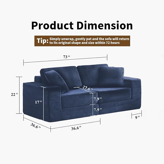 FILUXE Modular Sectional Sofa, Modern Modular Sofa Couch