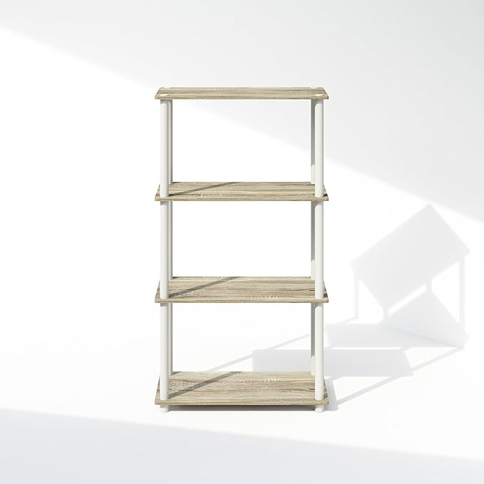 Furinno Turn-N-Tube Book Shelf, 4-Tier Bookshelf, Bookcase
