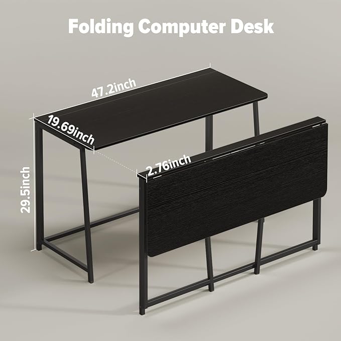 WOHOMO Folding Desk, 47.2" Foldable Computer Desk