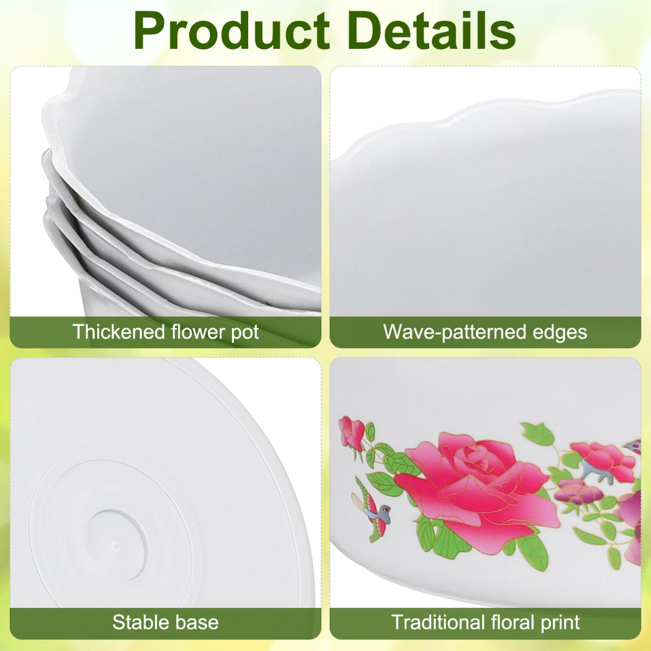 HANABASS 4pcs Lotus Flower Pot, Hydroponic Planter Water Lily Narcissus Planting Bowls Plastic Fish Bowl Shallow Flower Pot Daffodil Planter Succulent Holder Container