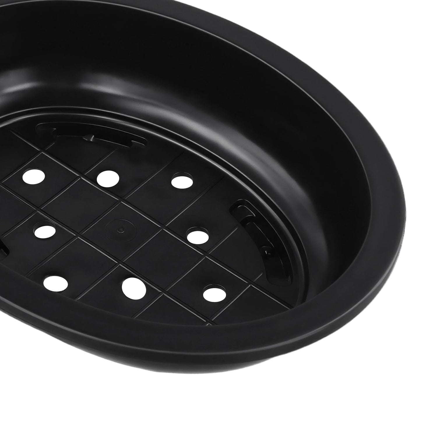 HAKZEON 12 Pcs 12 Inch Bonsai Training Pots, Matte Finish Plastic Oval Bonsai Training Pots with Drainage Hole, Oval Planters Shallow for Balcony Garden Nursery, Home Succulent, Indoor Plants, Black