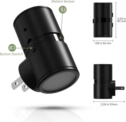 L LOHAS LED Motion Sensor Night Light, Mini Motion Activated Night Lights Plug into Wall, Rotating Motion Sensor Light Indoor, Amber-3000K-5000K, 10%-50%-100% Lumen, Hallway Bedroom Stairway, 2 Pack