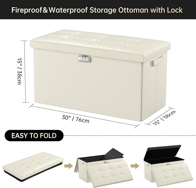DocSafe Storage Ottoman Bench