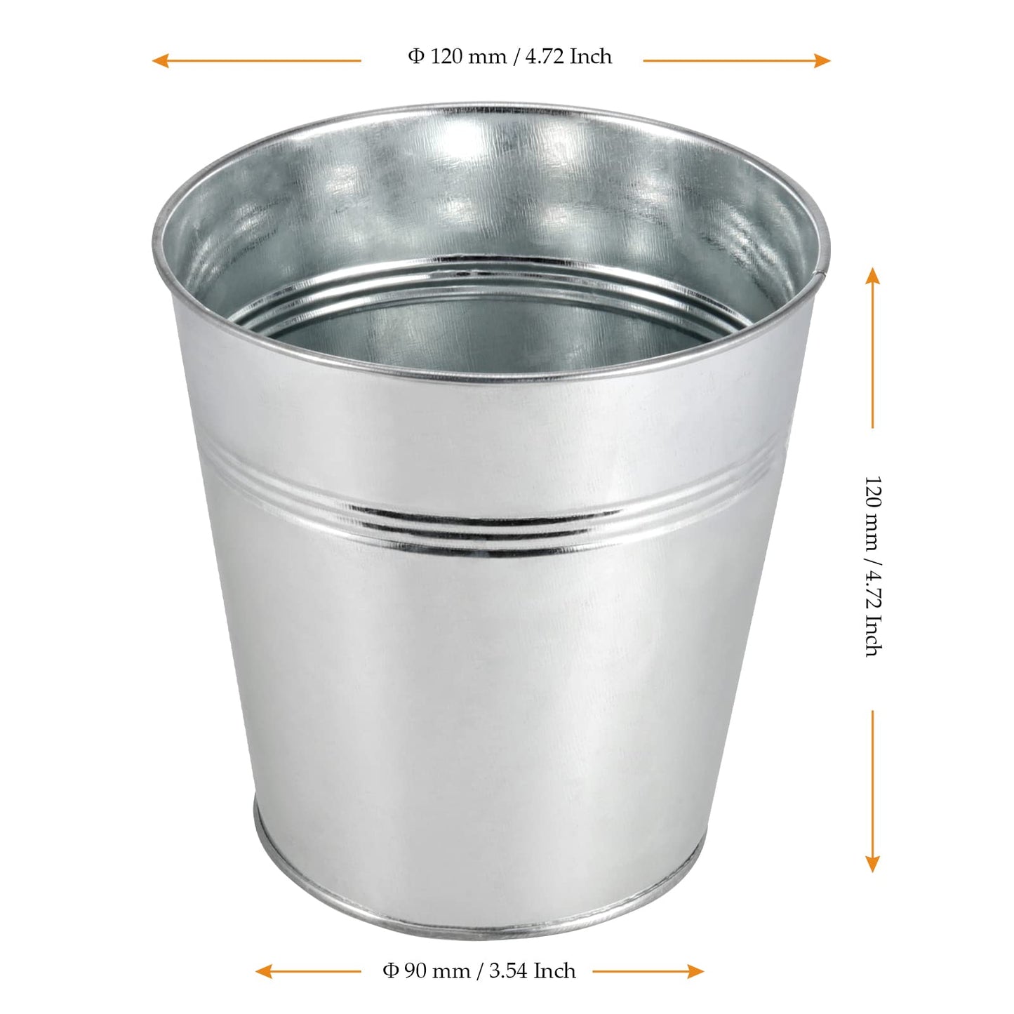 MUKCHAP 20 Pack Galvanized Planters Bucket, Galvanized Flower Plant Pot, Small Decor Galvanized Metal Bucket for Parties and Weddings, Storage, Crafts, 4.72 x 4.72 x 3.54 Inch