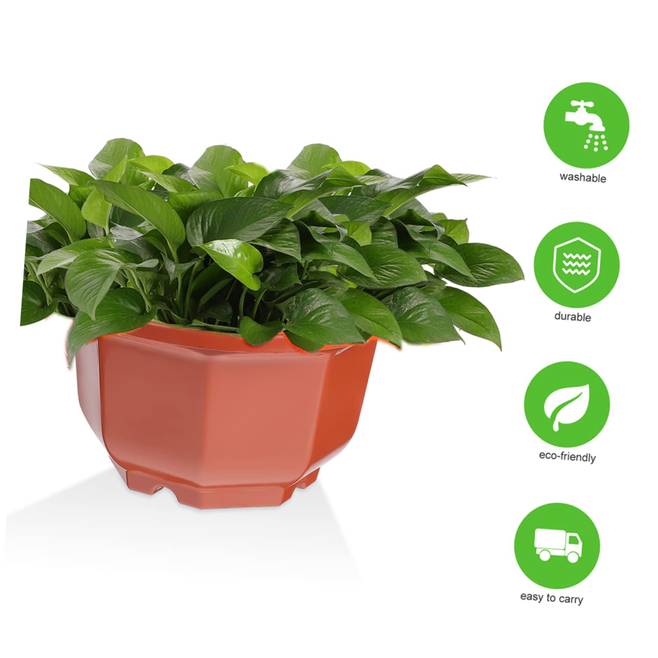 Toyvian Hanging Flower Pots with Hooks, 15 Sets Plastic Plant Pots for Chlorophytum Indoor Outdoor Hanging Planters for Balcony Garden Patio Decor Stylish Round Design