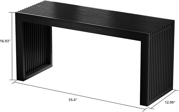 Bamboo Dining Bench, 35 inch Farmhouse Decor Indoor Kitchen Table Bench