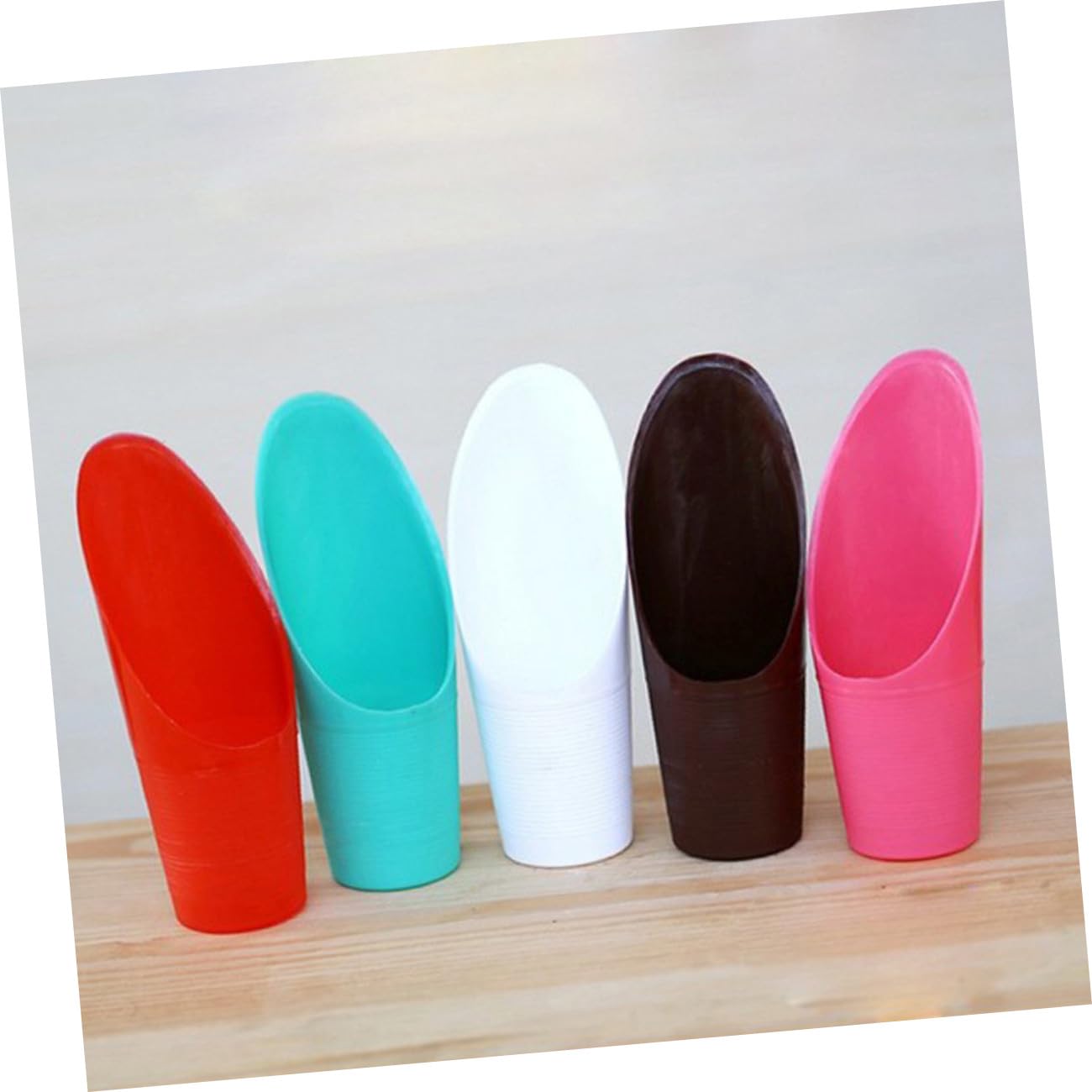SUPVOX Bonsai Scoop 5pcs Plastic Plant Scoops Mini Garden Shovel Easy Cleaning Great for Potting Bonsai Mulch Random Color