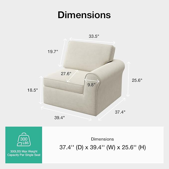 Novilla 108" Modular Sectional Sofa, Modular Sectional Couches