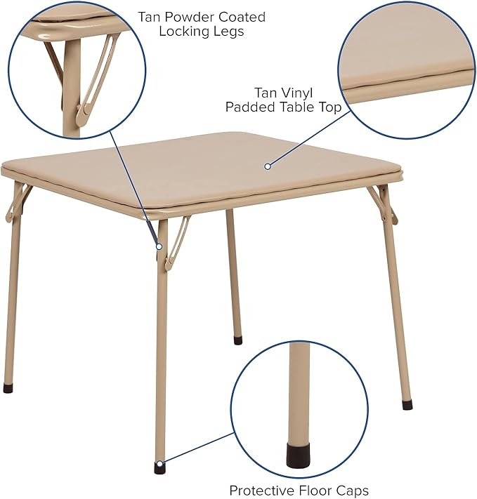 Flash Furniture Mindy Kids 5-Piece Folding Square Table and Chairs Set